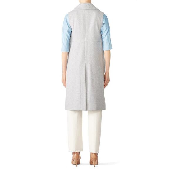 See by Chloe City Wool Vest Sleeveless Button Front Oversized Drizzle Grey 2 - Picture 2 of 14